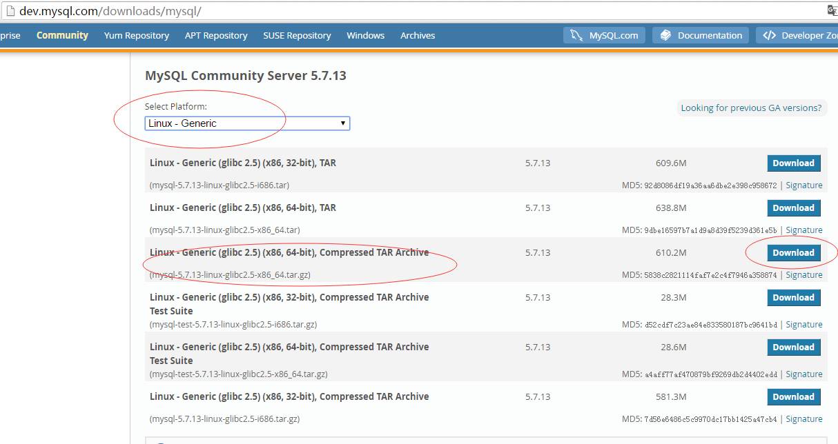 64位CentOS6安装MySQL-5.7.13-linux-glibc2.5-x86_64.tar.gz