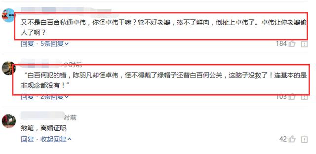 白百何出轨陈羽凡却大骂卓伟，网友都看不下去了