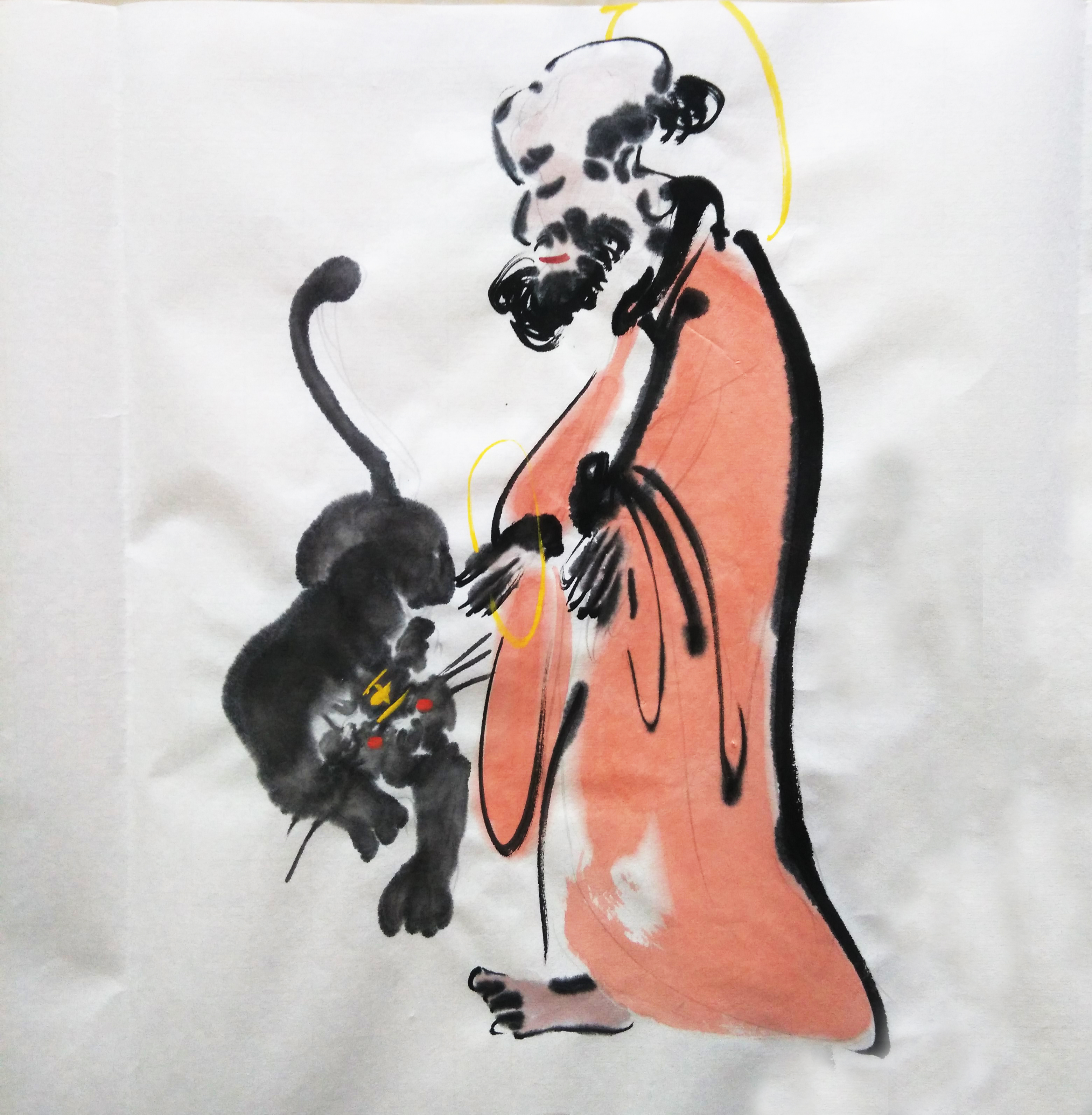 《扫地僧》    25cm×35cm