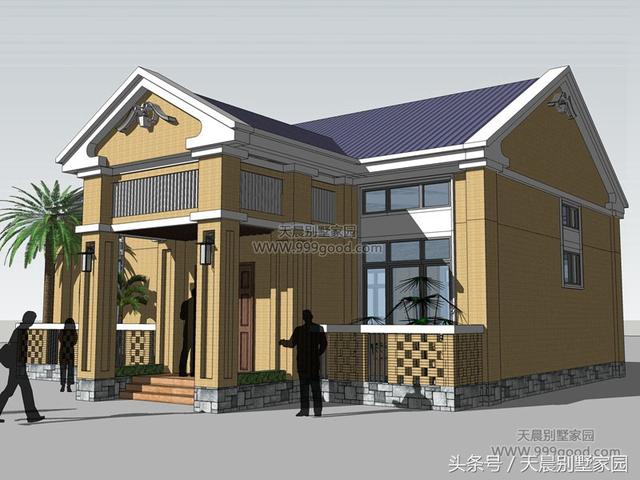 农村自建房,近期似乎流行了一股一层风,越是简单、低调的别墅户型越受欢迎。房子不需要太奢华、方正、简洁、美观、实用就够了。今天推荐2套非常有韵味的一层半别墅。 简约大方的别墅立面,干净利落的轮廓,屋顶错落有致的外观造型。简约淡雅之间透着浓厚的乡村生活之美。 别墅平面说明 户型占地尺寸 13.