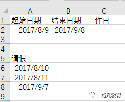 networkdays函数讲解