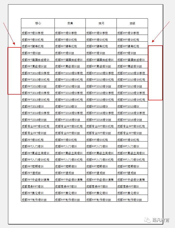 表格设置技巧