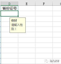 Excel中的数据验证