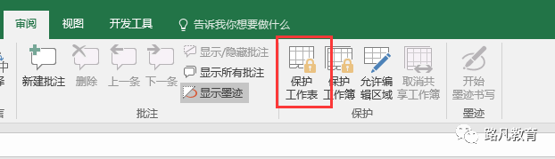Excel保护工作表