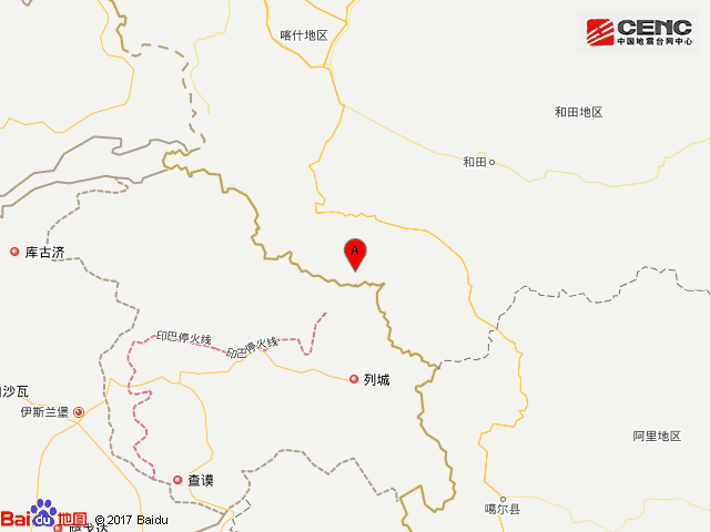 新疆喀什地区叶城县附近发生56级左右地震