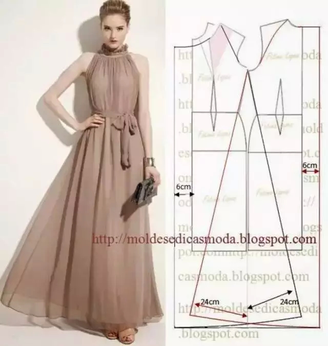 [转载]女装服装设计:40款经典连衣裙制作裁剪图!