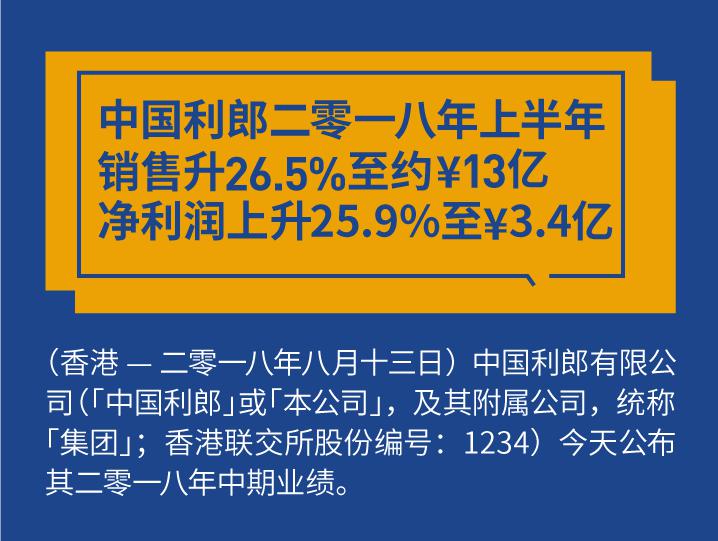 中国利郎二零一八年上半年销售升26.5%至约国夷易近币13亿 净利润回升25.9%至国夷易近币3.4亿【综合】风气中国网