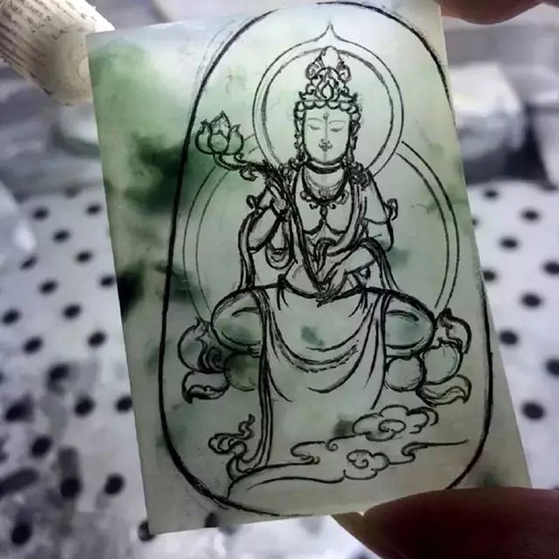 佛系精美玉雕手绘素材手稿欣赏