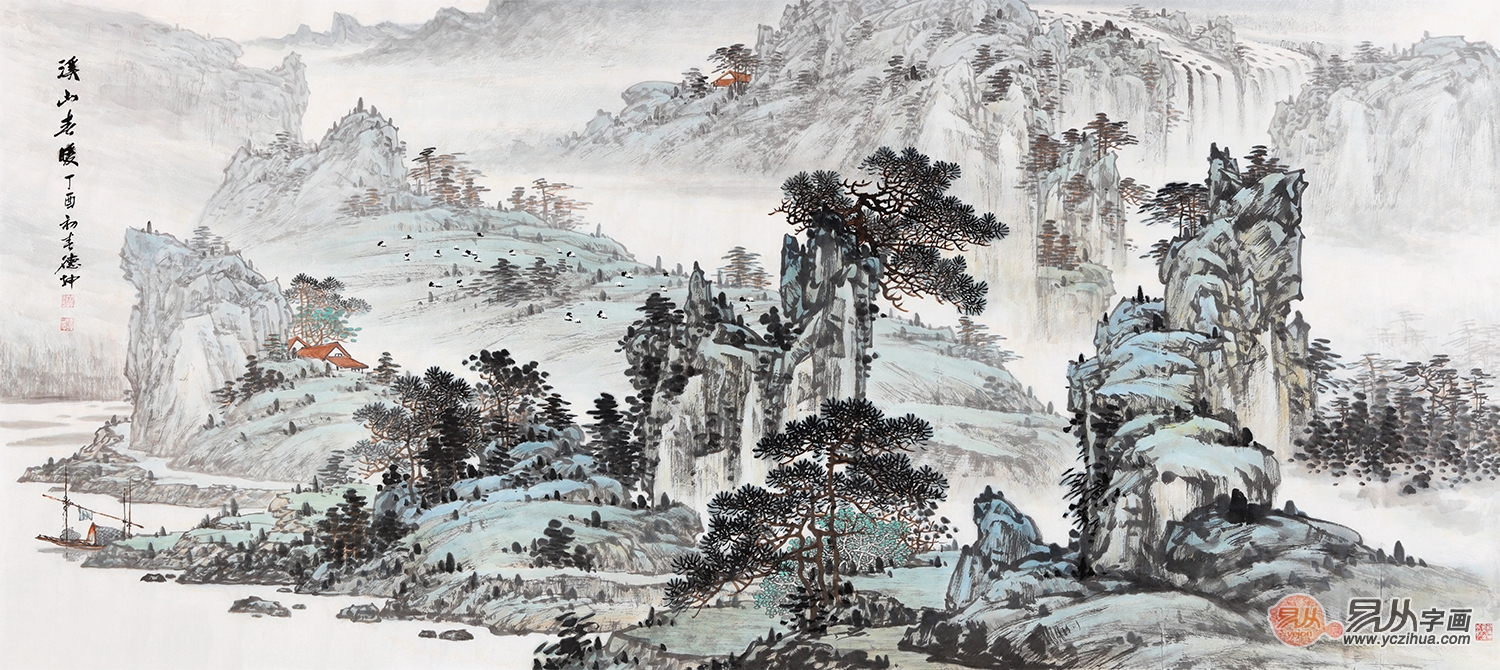 电视台专访画家林德坤国画山水画精品,赏心悦目!