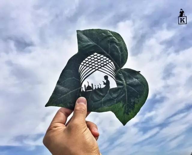 树叶雕刻，真的太美啦