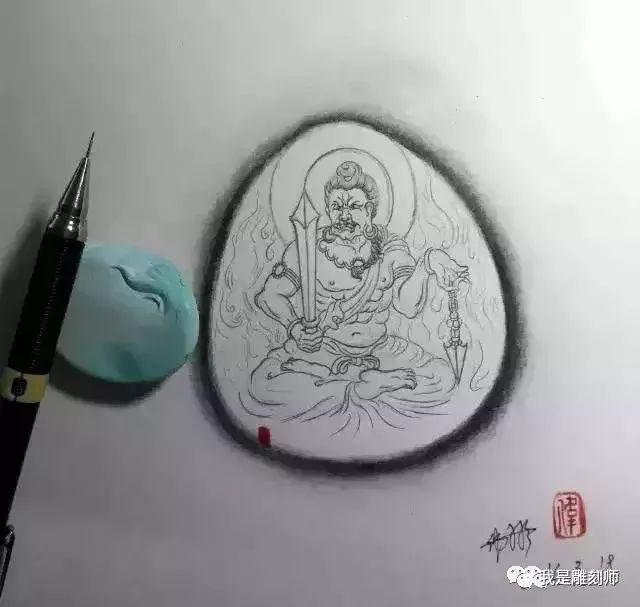我是雕刻师,玉雕素描手稿欣赏
