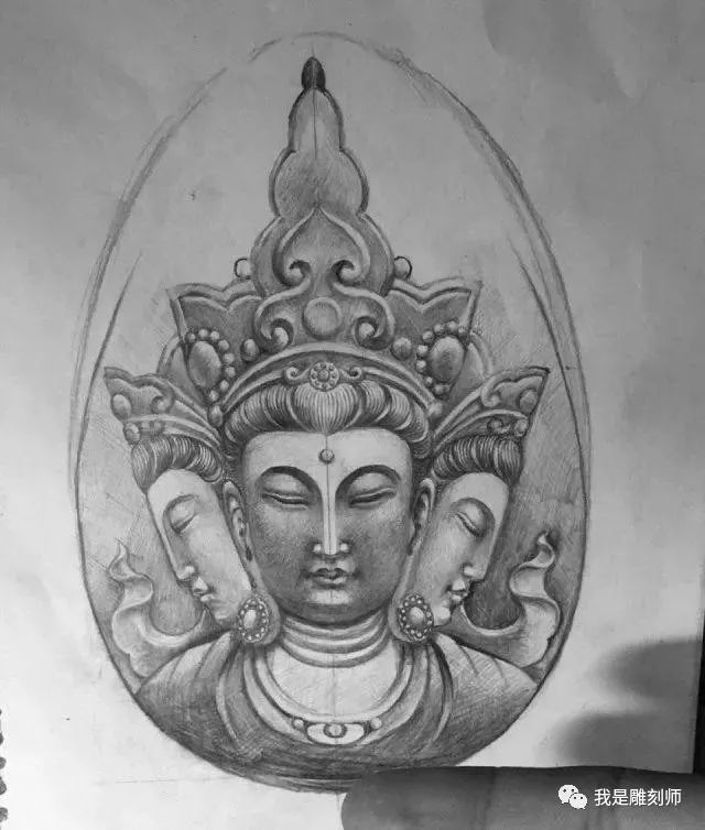 我是雕刻师，玉雕素描设计手稿素材