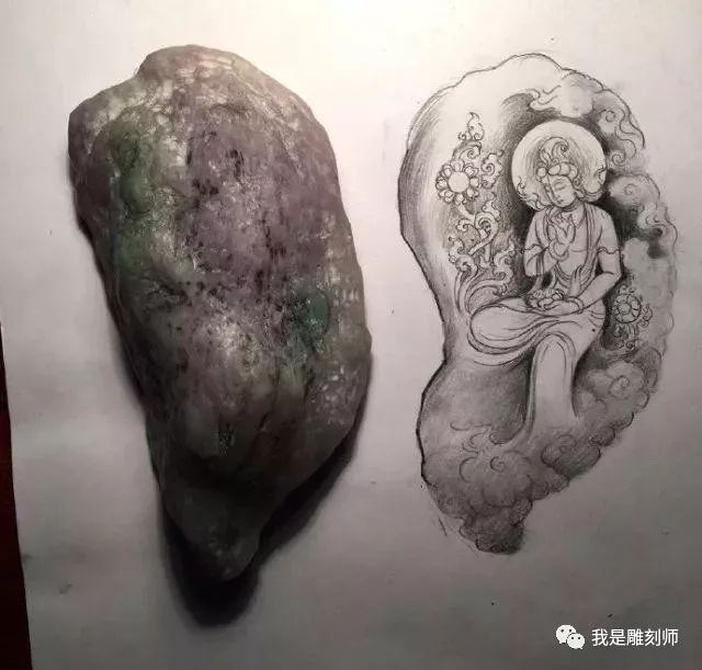 我是雕刻师，玉雕素描设计手稿素材