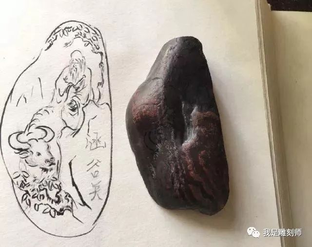 我是雕刻师，玉雕素描设计手稿素材