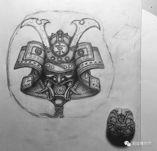 我是雕刻师，玉雕素描设计手稿素材