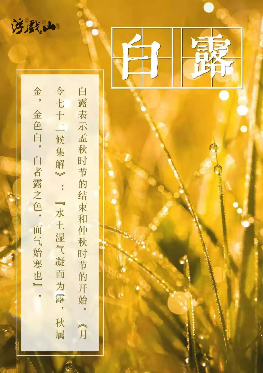 露从今夜白，道是天凉好个秋