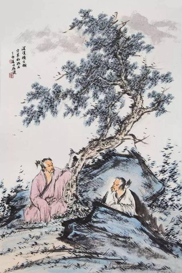 孙峰国画人物古人衷情山水雅士情怀浓郁