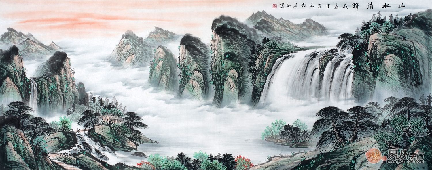 当代实力派画家蒋伟风水山水画系列,带你一饱眼福