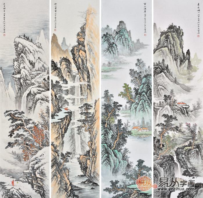 客厅山水装饰画巧妙布置的四大法则解读