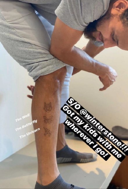 库里再添新纹身家庭至上可爱图案萌翻了