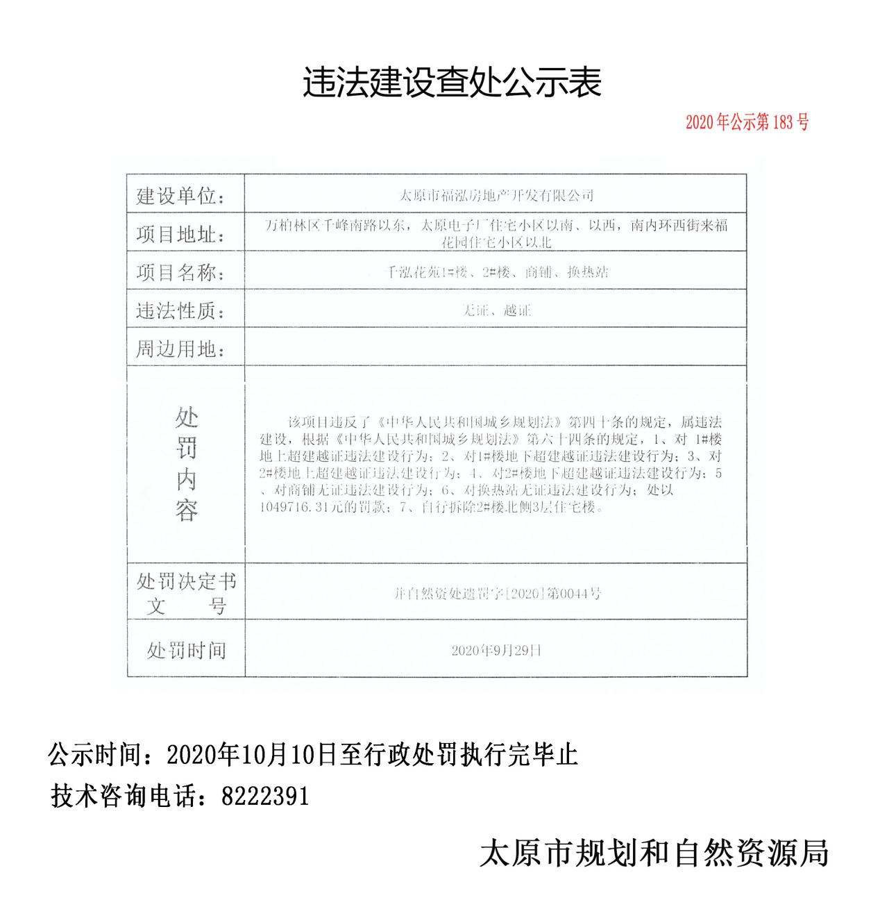 太原违建查处“六连发”！罚款总额逾142万元