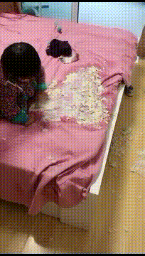 搞笑GIF图片：兄弟这天霜拳练的不错呀，一拳居然能打出冰来