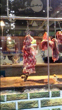 搞笑GIF图片：兄弟这天霜拳练的不错呀，一拳居然能打出冰来