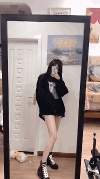 秀色可餐的美女GIF动图：直腿硬拉，练股二和臀！