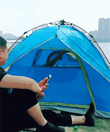 爆好笑的GIF:死鬼,你还有闲心玩手机!