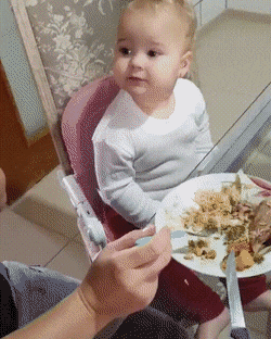 沙雕GIF图：没点毅力，这饭真吃不到最后一道菜！