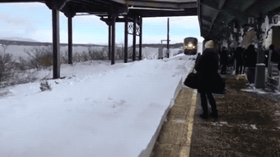 搞笑GIF：别以为你会玩雪？其实是雪玩你！
