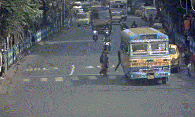搞笑的GIF：关键时候，电线杆能救命