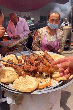 新疆美食GIF动图：太好看了，太好吃了！