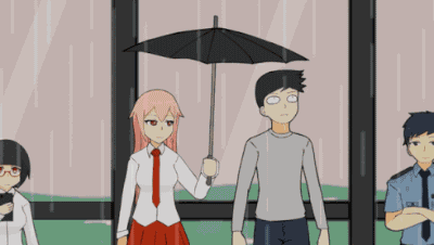 好笑的GIF：你永远不知道，有刘海的妹子脑门有多大？
