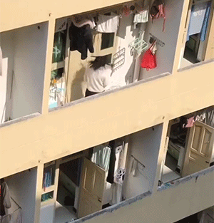 好笑的动图图片：大哥，心急吃不了热豆腐！