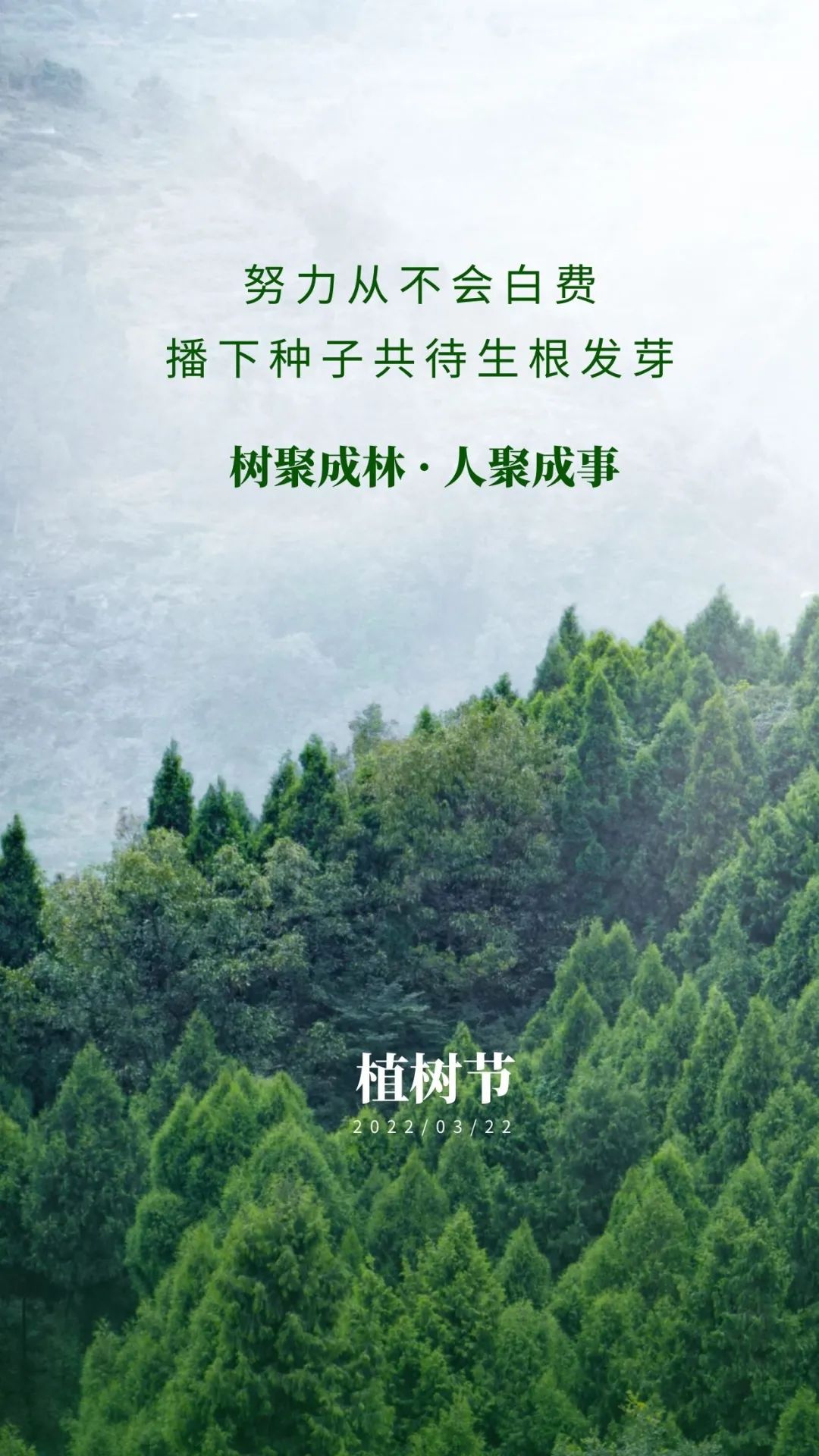 2022植树节图片配图插画高清大全带字，植树节祝福语文案句子