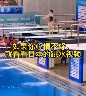 跳水冠军选手的低级失误爆笑GIF动图