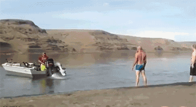 GIF：挖掘机：等下我看你怎么下去！