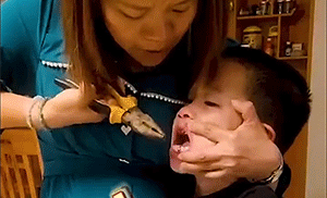 搞笑有趣的GIF：女朋友煮的玉米就是不一样