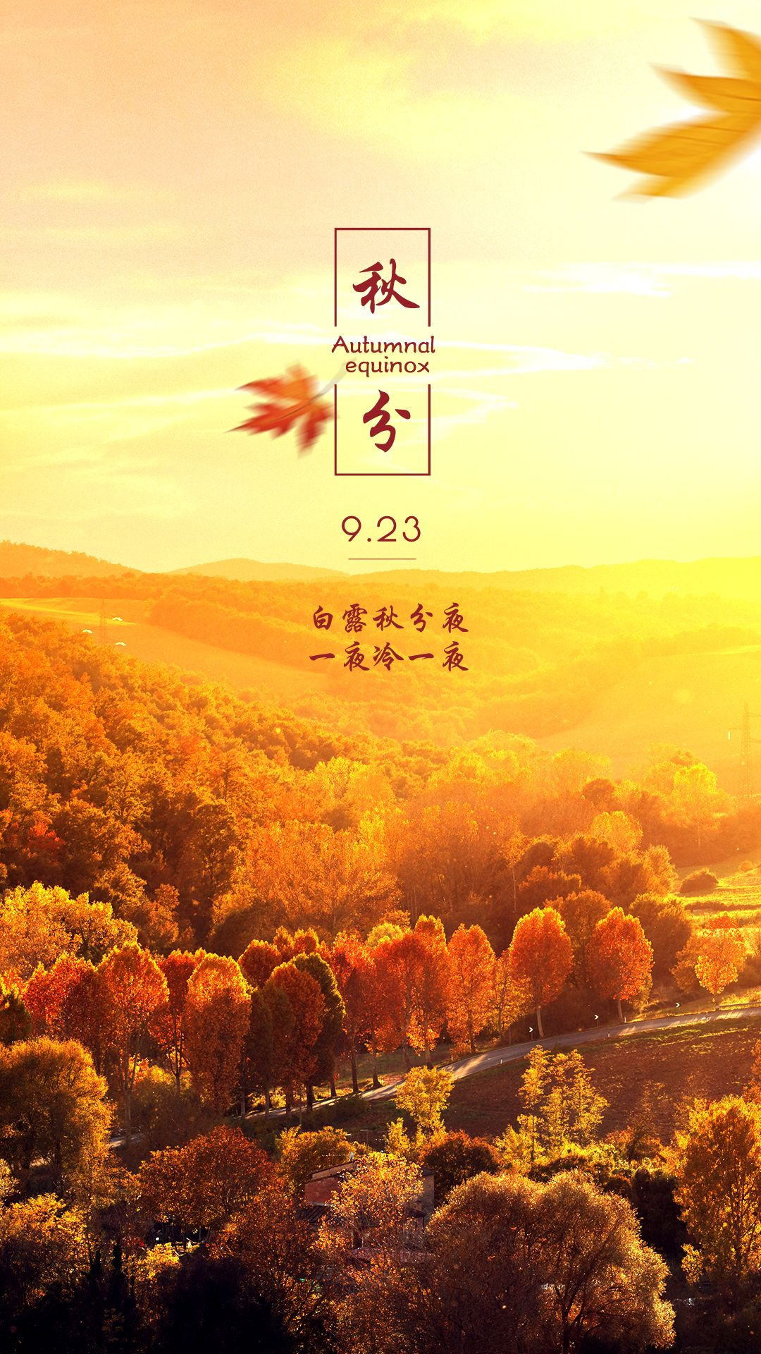 秋分图片配图高清唯美简单带字，秋分文案朋友圈祝福语吉祥语